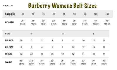 burberry women's belt size chart|burberry belt with 3 spikes.